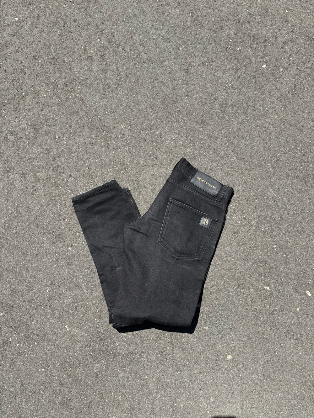 Black Pierre Balmain Biker Denim